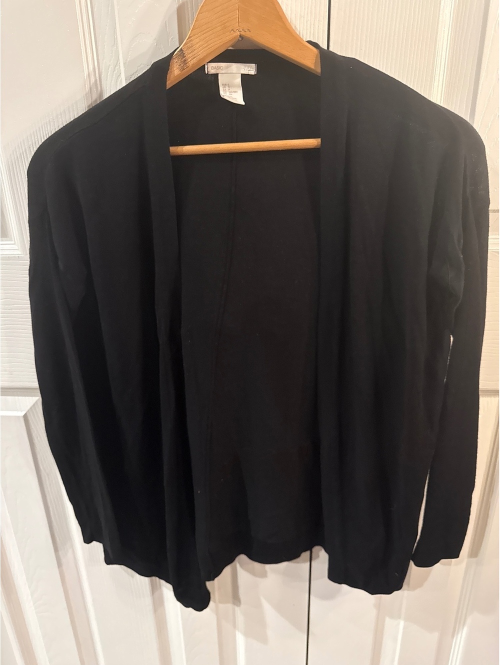H&M Basic Black Open Front Cardigan Size S